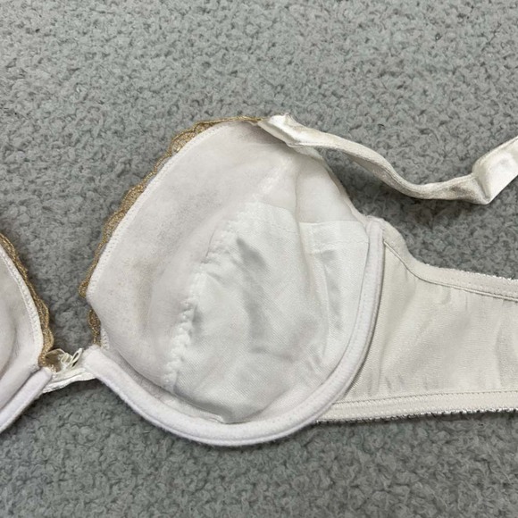 Rene Rofe Bra 36C Underwire B5048 Silky satin Gold Trim Bra - Picture 6 of 9